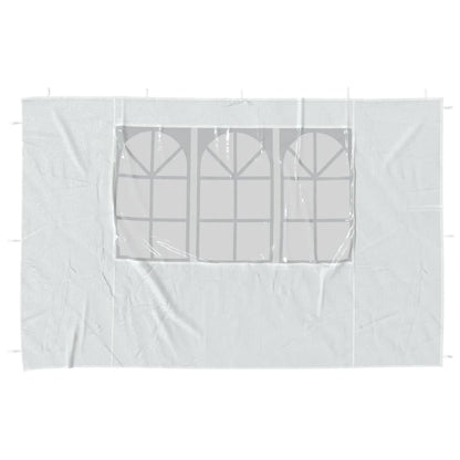 Parete per Tendostruttura in PE  2pz con Finestra Bianco - homemem39