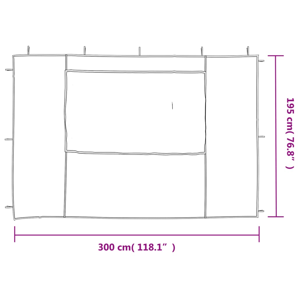Parete per Tendostruttura in PE  2pz con Finestra Bianco - homemem39