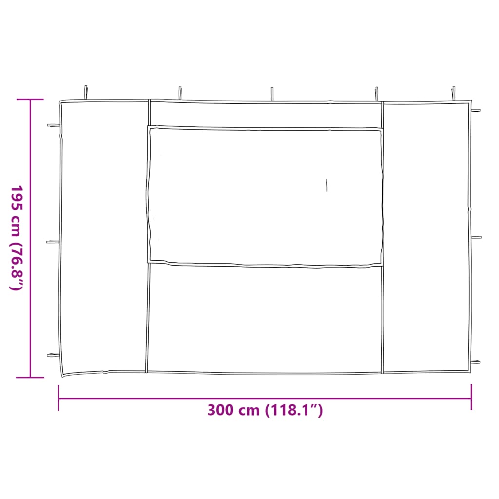 Parete per Tendostruttura in PE  2pz con Finestra Bianco - homemem39