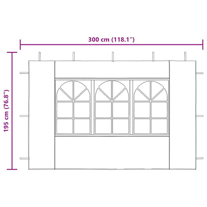 Parete per Tendostruttura in PE  2pz con Finestra Bianco | homemem39