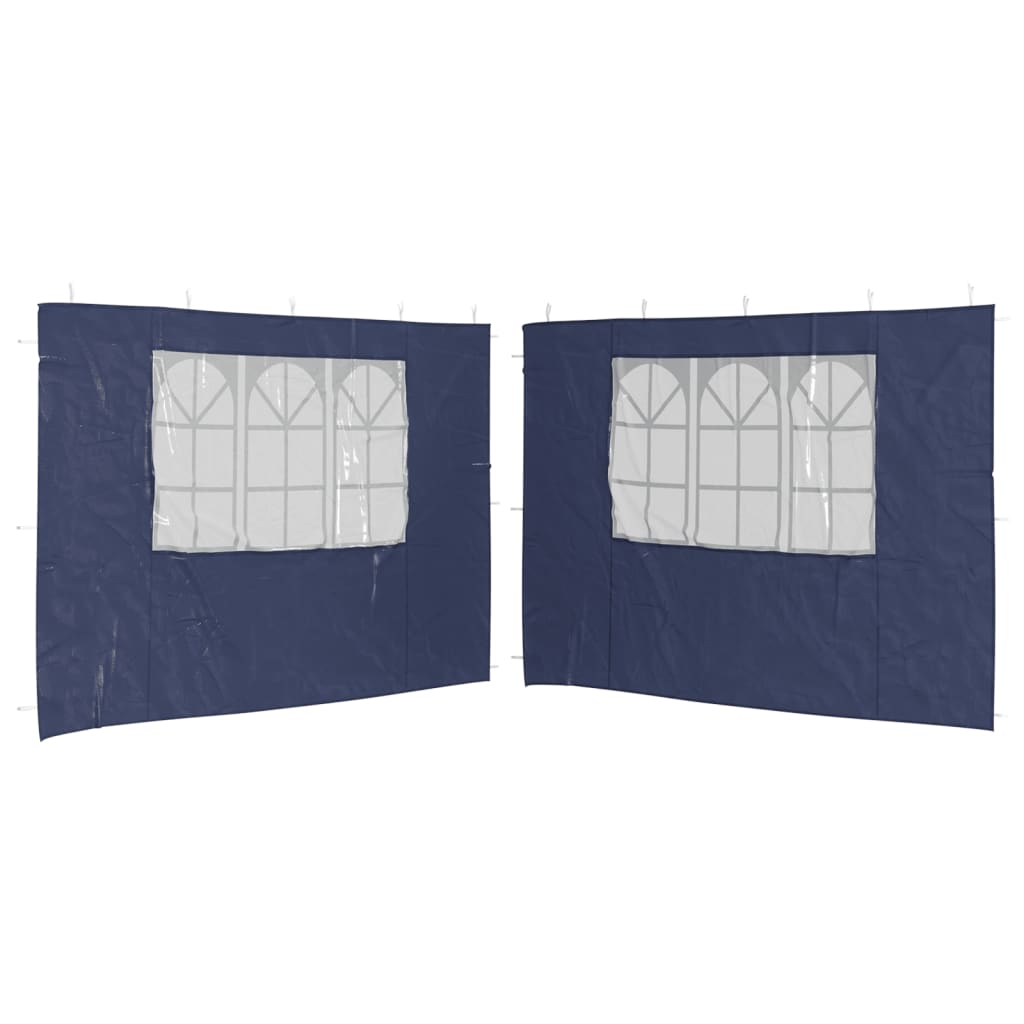 Parete per Tendostruttura 2 pz con Finestra in PE Blu - homemem39
