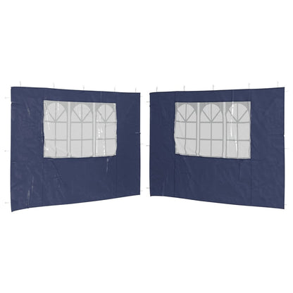 Parete per Tendostruttura 2 pz con Finestra in PE Blu - homemem39
