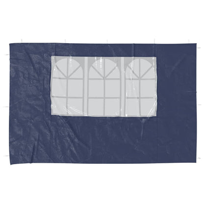 Parete per Tendostruttura 2 pz con Finestra in PE Blu - homemem39