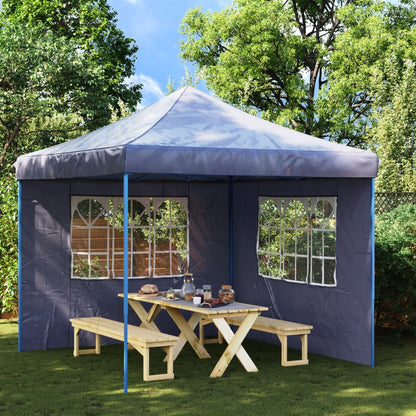 Parete per Tendostruttura 2 pz con Finestra in PE Blu - homemem39