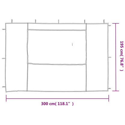 Parete per Tendostruttura in PE  2pz con Finestra Antracite - homemem39