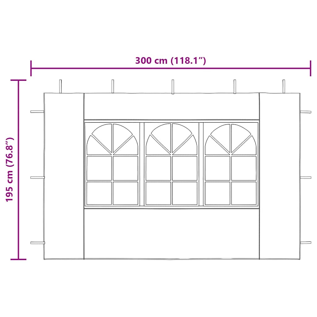 Parete per Tendostruttura in PE 2pz con Finestra Verde - homemem39