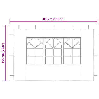 Parete per Tendostruttura in PE 2pz con Finestra Verde - homemem39