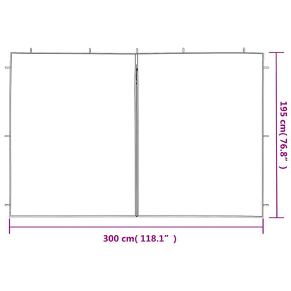 Parete per Tendostruttura in PE 2 pz con Zip Verde - homemem39