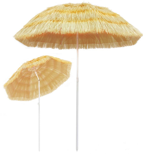 Ombrellone da Spiaggia Naturale 180 cm in Stile Hawaiano - homemem39
