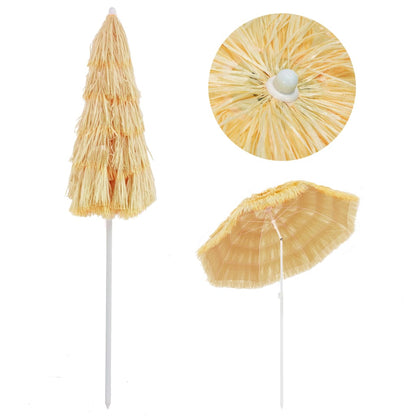 Ombrellone da Spiaggia Naturale 180 cm in Stile Hawaiano - homemem39