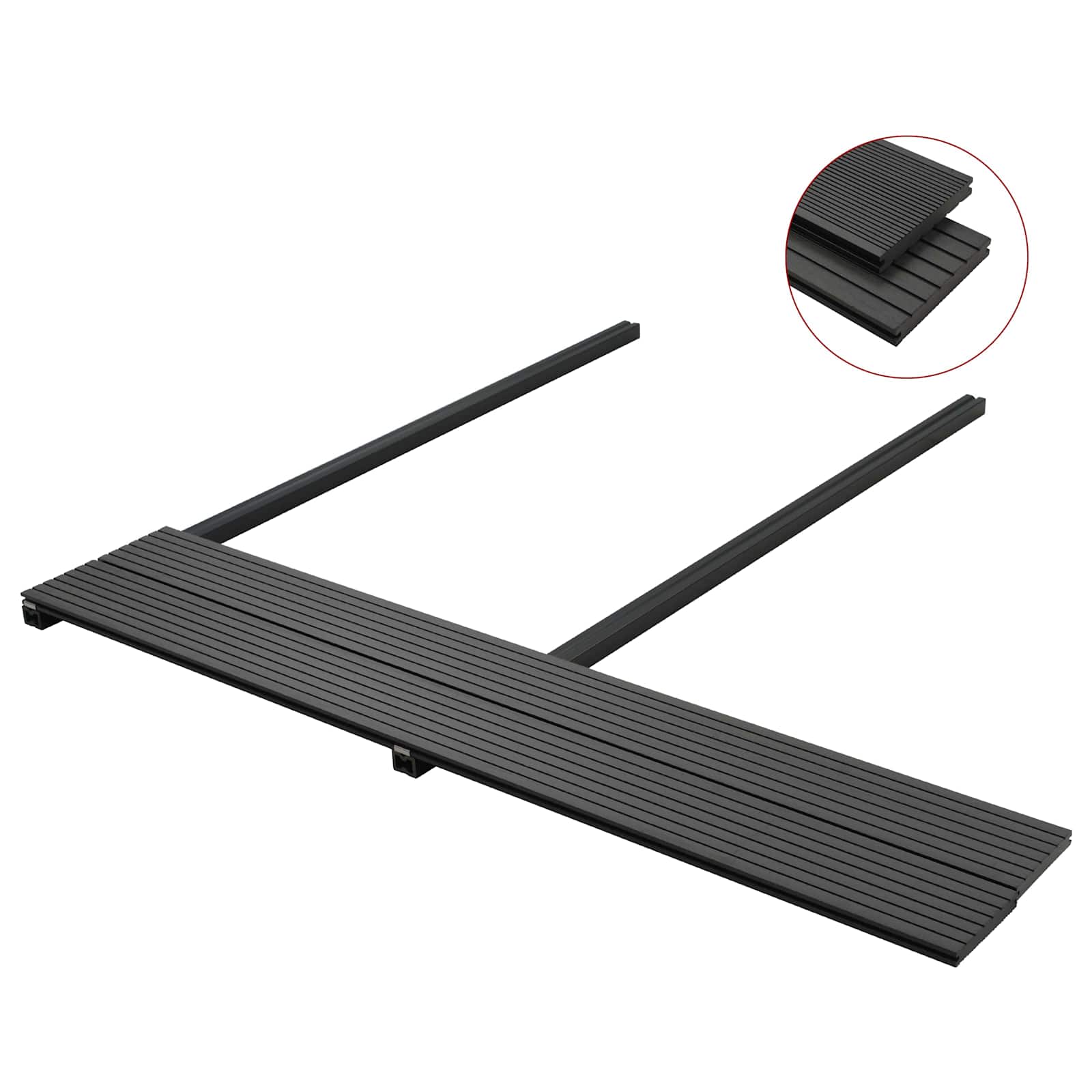 Pavimento da Deck 6 pcs Nero WPC | homemem39
