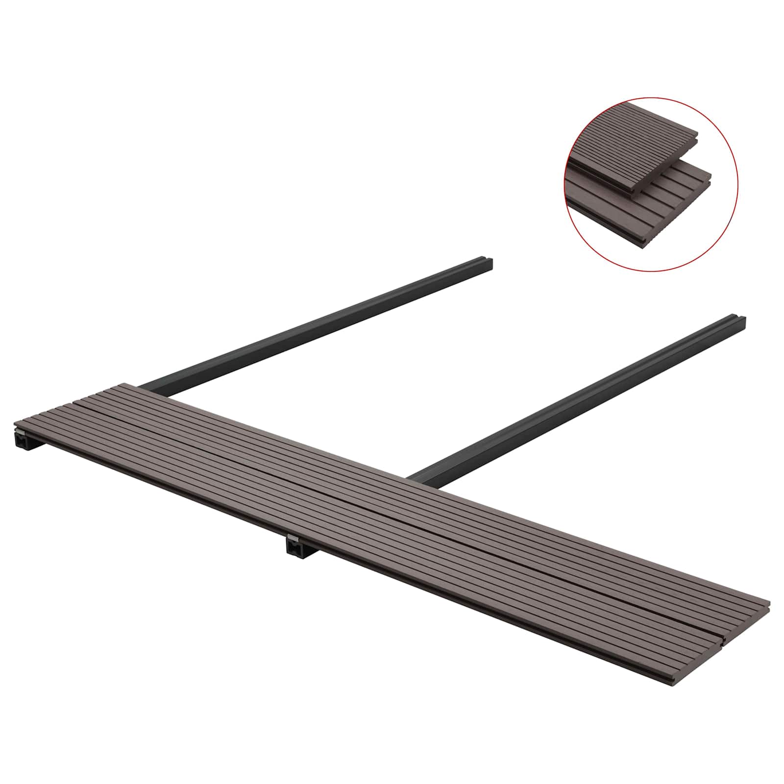 Pavimento da Deck 6 pcs Marrone Scuro WPC | homemem39
