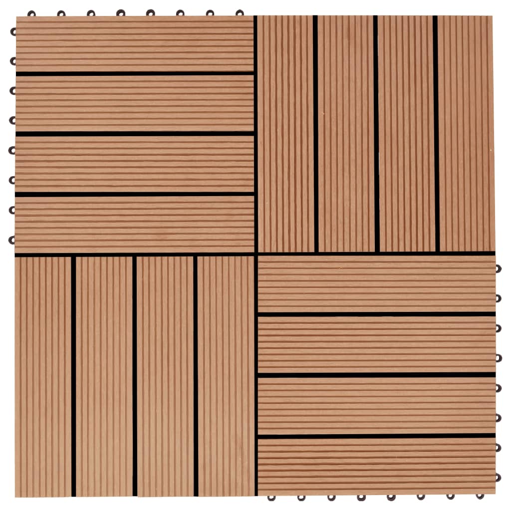 Piastrelle per Decking in WPC 11 pz 30x30cm 1mq Colore Teak