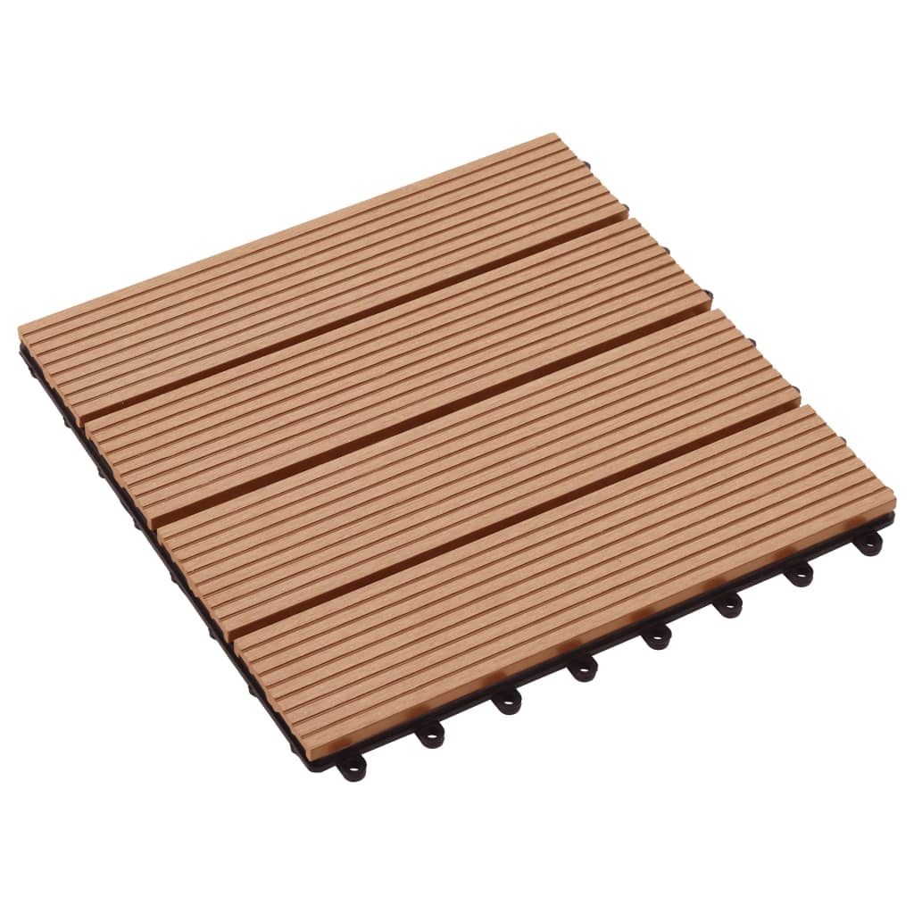 Piastrelle per Decking in WPC 11 pz 30x30cm 1mq Colore Teak