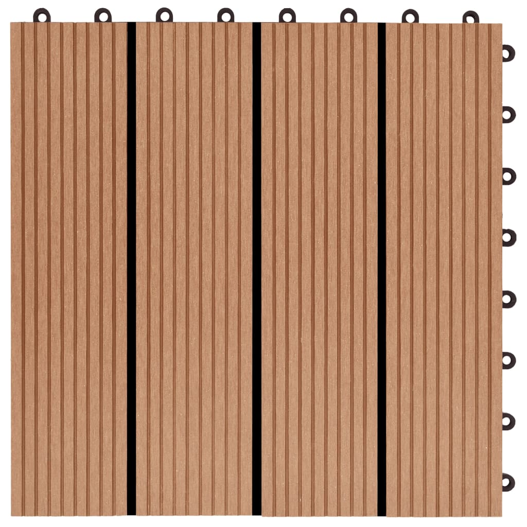 Piastrelle per Decking in WPC 11 pz 30x30cm 1mq Colore Teak