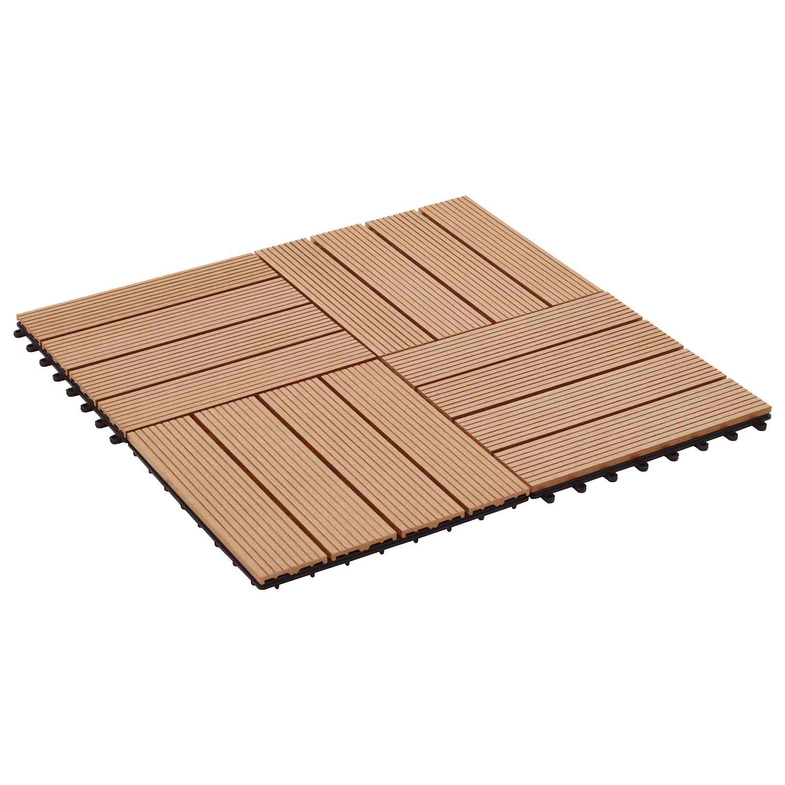 Piastrella per Decking 11 pcs Teak riciclato 30 x 30 cm WPC | homemem39