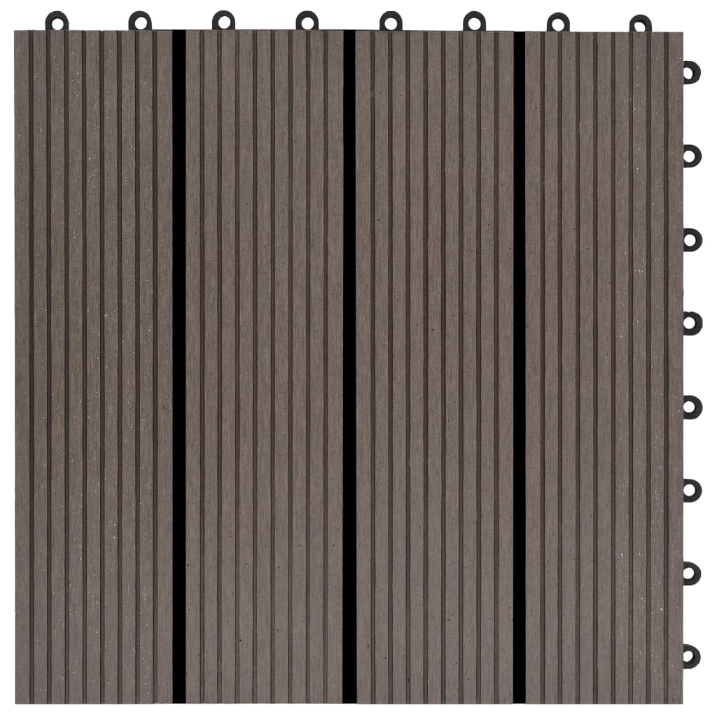 Piastrelle per Decking in WPC 11 pz 30x30cm 1mq Marrone Scuro