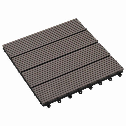 Piastrella per Decking 11 pcs Marrone Scuro 30 x 30 cm WPC