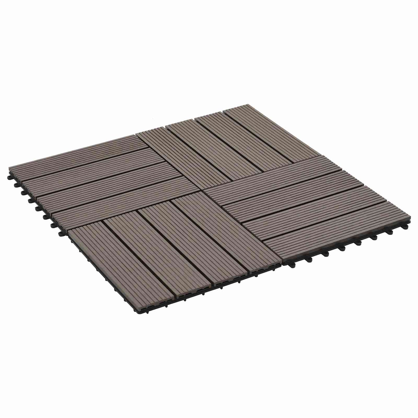 Piastrella per Decking 11 pcs Marrone Scuro 30 x 30 cm WPC