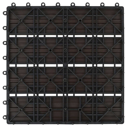 Piastrella per Decking 11 pcs Marrone Scuro 30 x 30 cm WPC