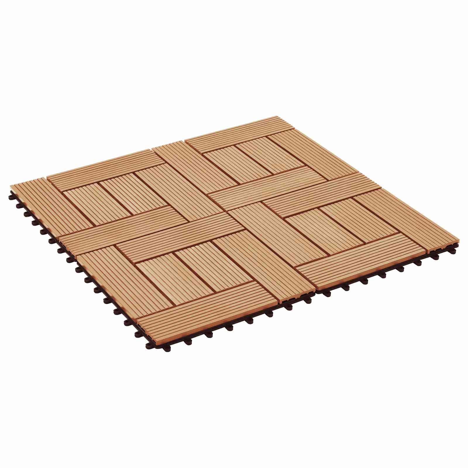 Piastrella per Decking 11 pcs Teak riciclato 30 x 30 cm WPC | homemem39