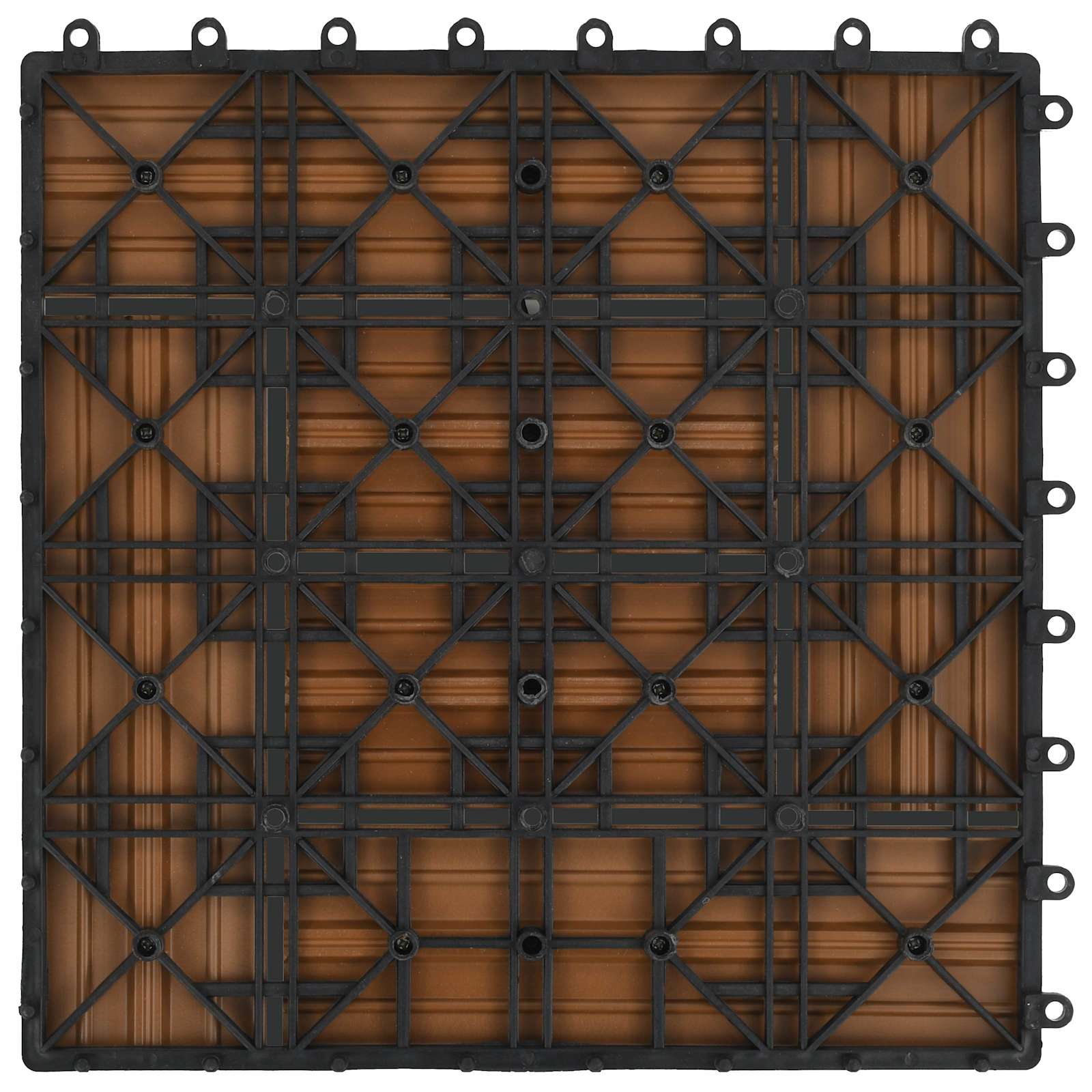 Piastrella per Decking 11 pcs Teak riciclato 30 x 30 cm WPC | homemem39