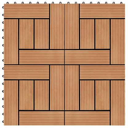 Piastrella per Decking 11 pcs Teak riciclato 30 x 30 cm WPC | homemem39