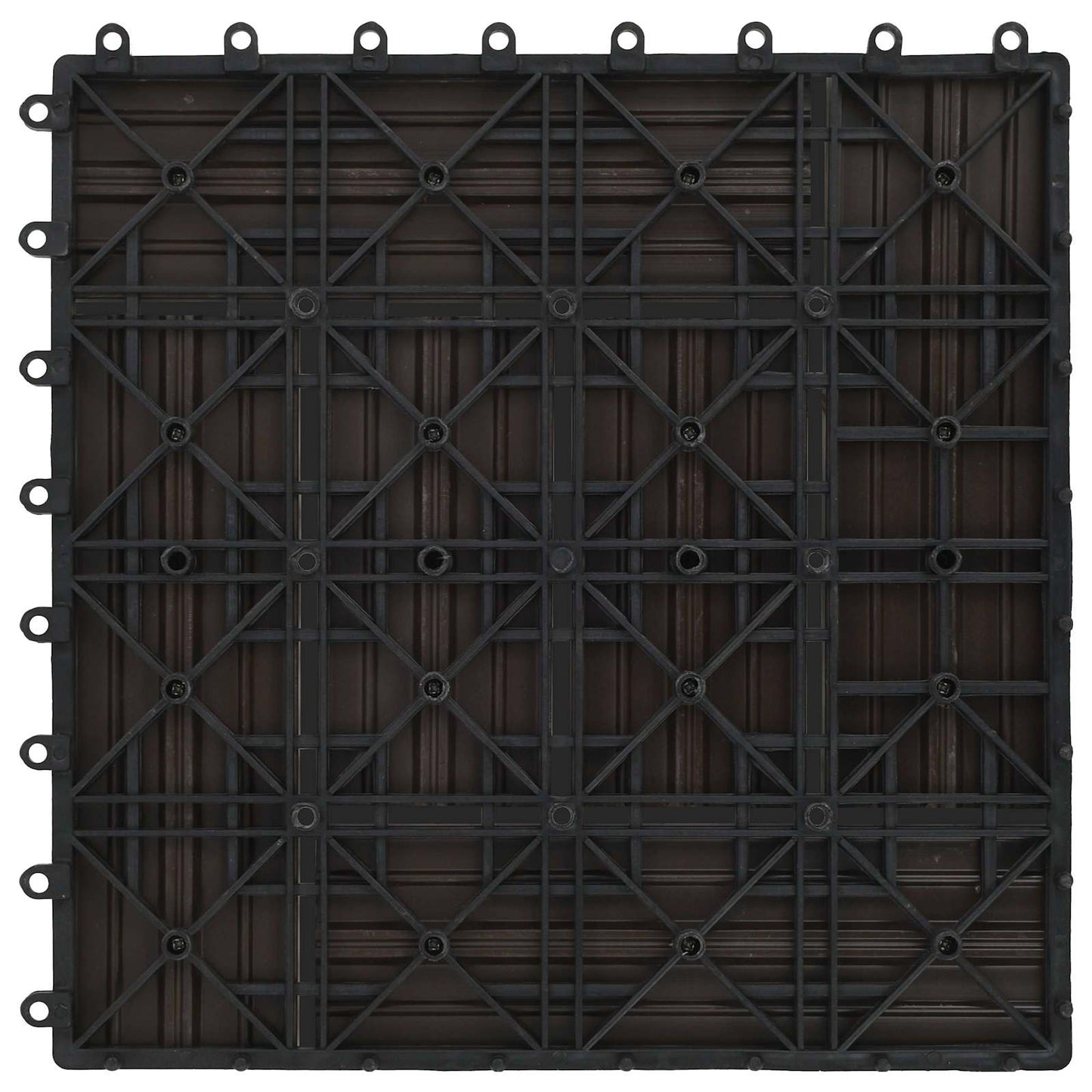Piastrella per Decking 11 pcs Marrone Scuro 30 x 30 cm WPC | homemem39