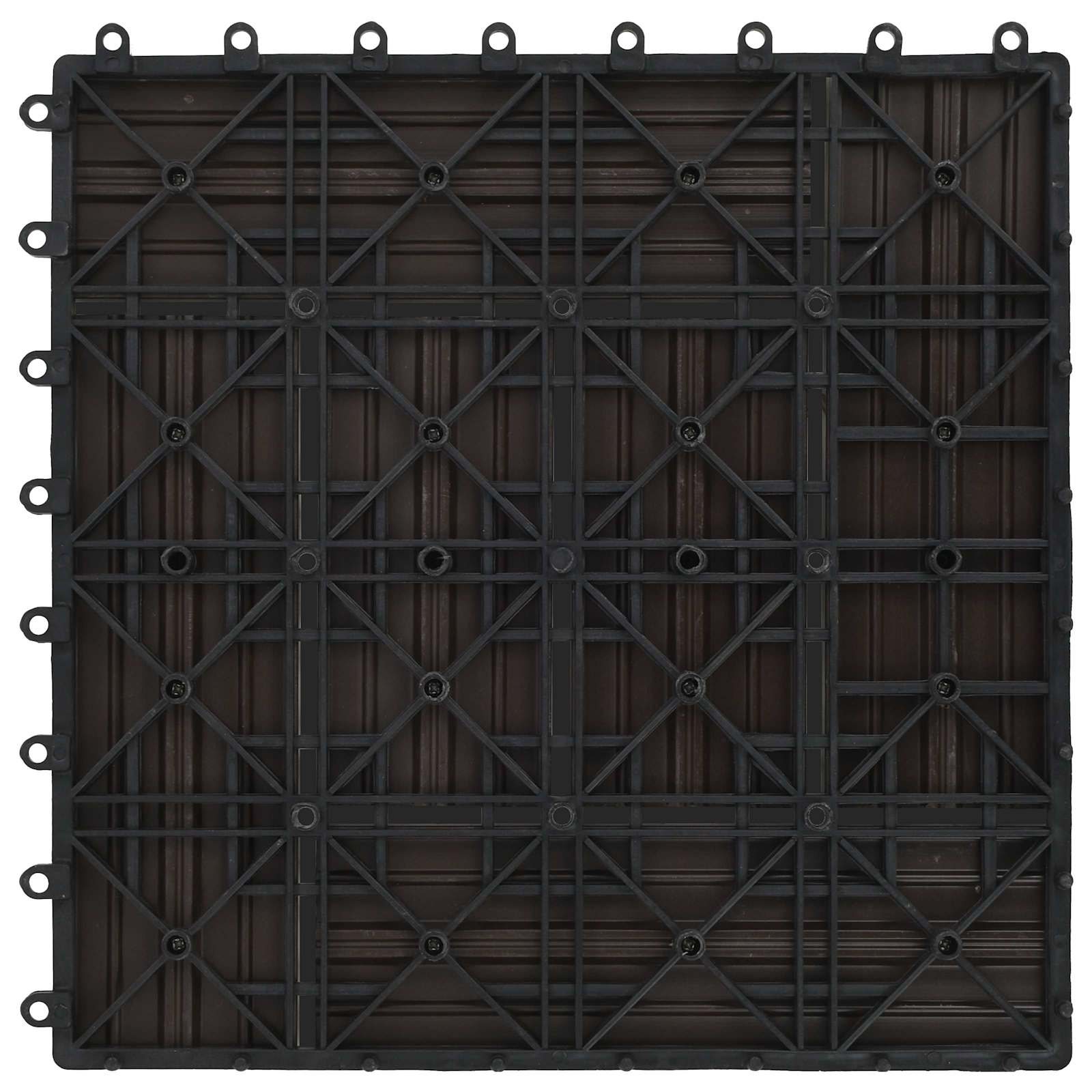 Piastrella per Decking 11 pcs Marrone Scuro 30 x 30 cm WPC | homemem39