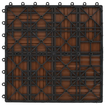 Piastrella per Decking 11 pcs Marrone 30 x 30 cm WPC | homemem39