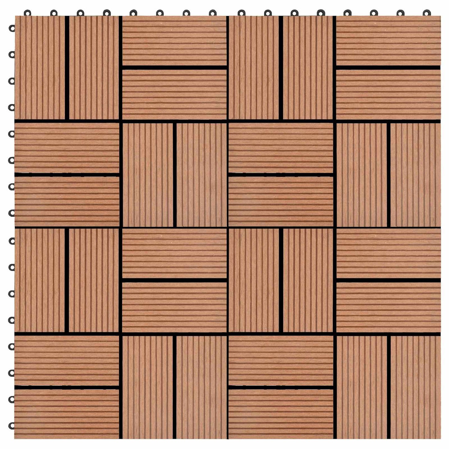 Piastrella per Decking 11 pcs Marrone 30 x 30 cm WPC | homemem39