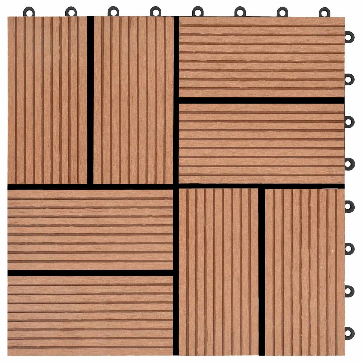 Piastrella per Decking 11 pcs Marrone 30 x 30 cm WPC | homemem39