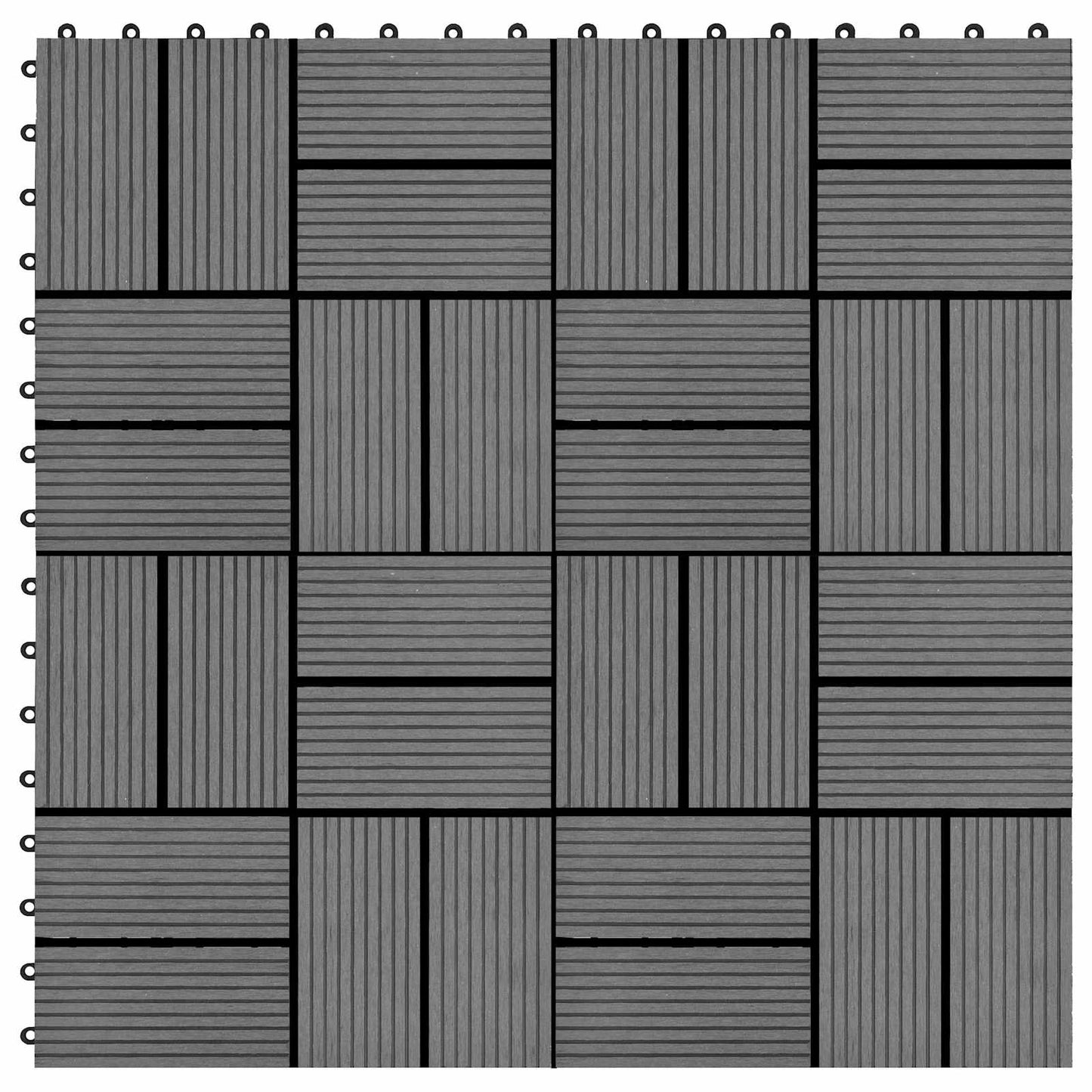Piastrella per Decking 11 pcs Grigio 30 x 30 cm WPC | homemem39