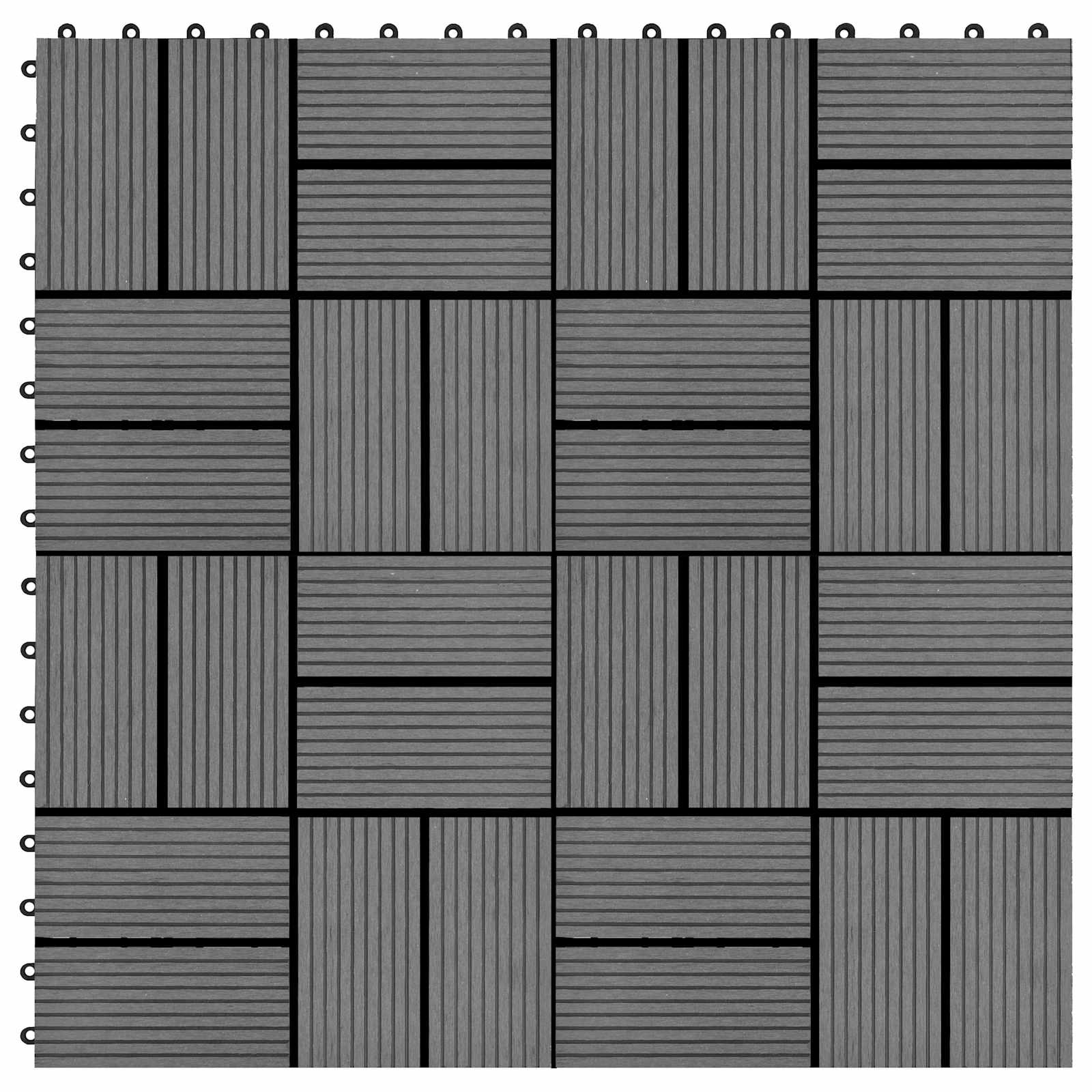 Piastrella per Decking 11 pcs Grigio 30 x 30 cm WPC | homemem39