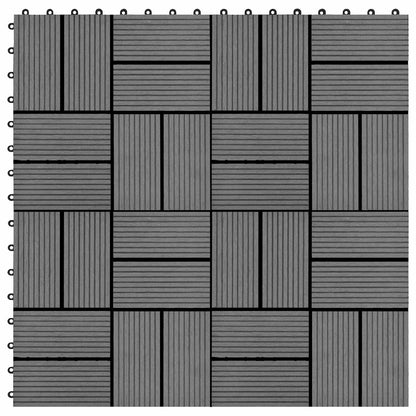 Piastrella per Decking 11 pcs Grigio 30 x 30 cm WPC | homemem39