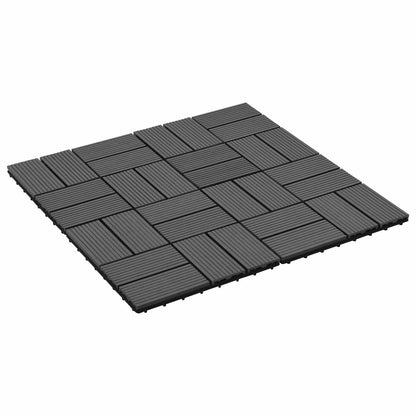 Piastrella per Decking 11 pcs Nero 30 x 30 cm WPC | homemem39