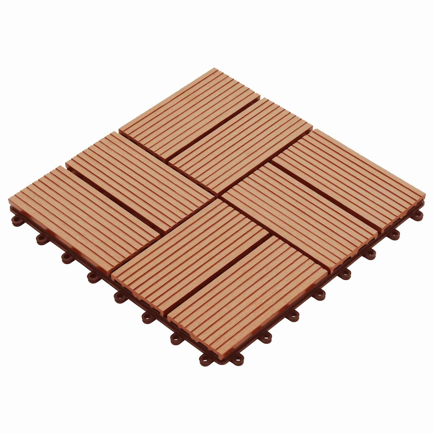 Piastrella per Decking 11 pcs Teak riciclato 30 x 30 cm WPC