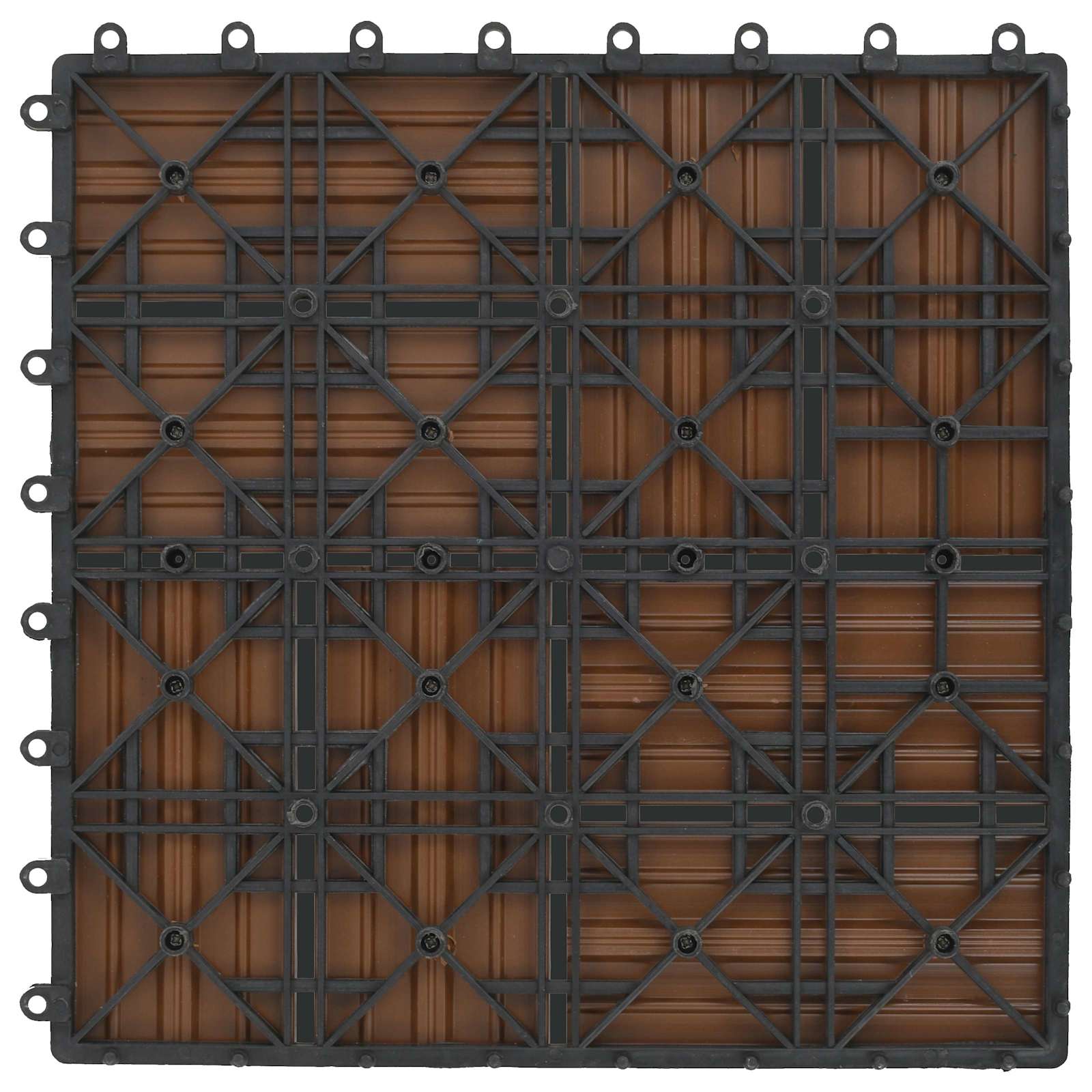 Piastrella per Decking 11 pcs Teak riciclato 30 x 30 cm WPC | homemem39