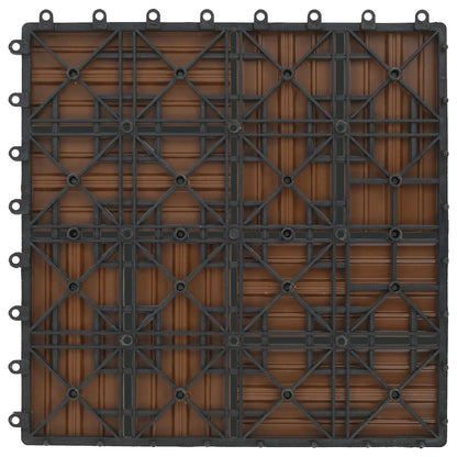 Piastrella per Decking 11 pcs Teak riciclato 30 x 30 cm WPC | homemem39