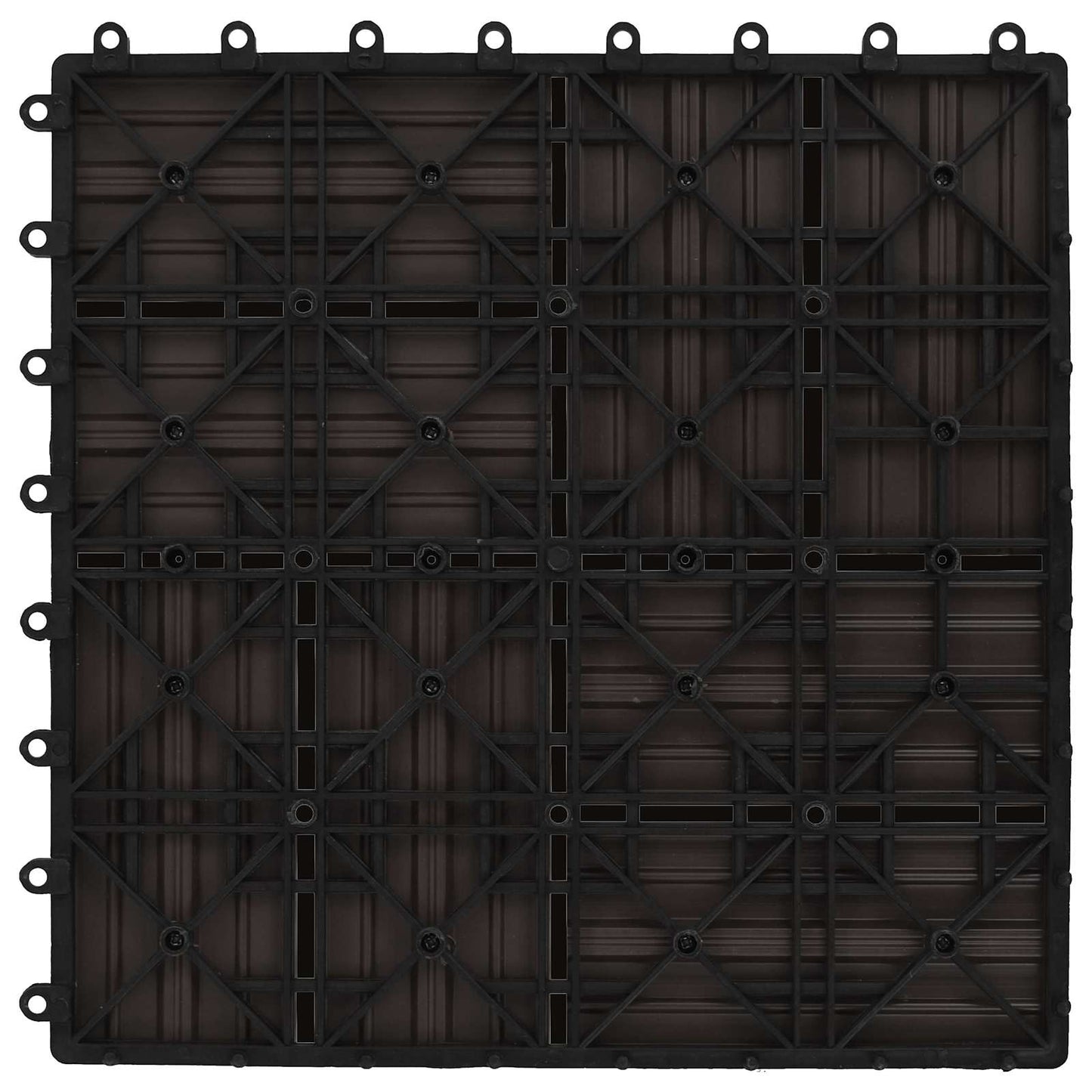 Piastrella per Decking 11 pcs Marrone Scuro 30 x 30 cm WPC | homemem39