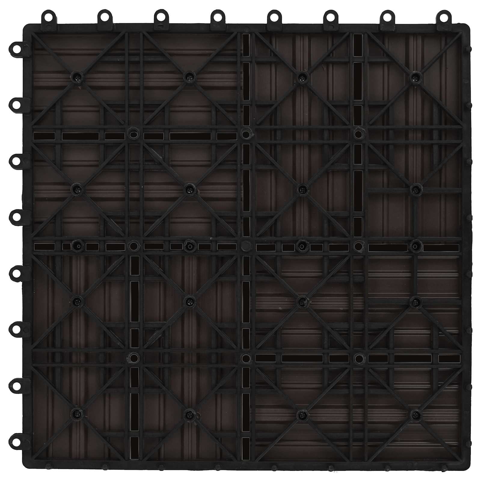 Piastrella per Decking 11 pcs Marrone Scuro 30 x 30 cm WPC | homemem39