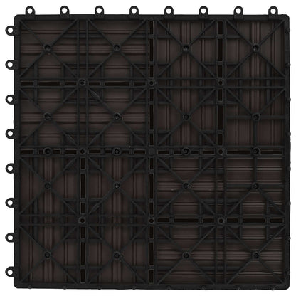 Piastrella per Decking 11 pcs Marrone Scuro 30 x 30 cm WPC | homemem39