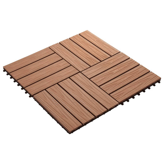 Piastrelle 11 pz Goffrature WPC 30x30 cm 1 mq Marrone Chiaro - homemem39