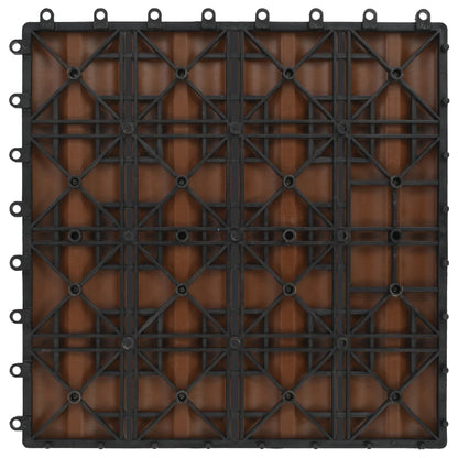 Piastrelle 11 pz Goffrature WPC 30x30 cm 1 mq Marrone Chiaro - homemem39