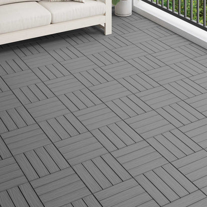 Piastrella per Decking Design 3D 11 pcs Grigio 30 x 30 cm WPC | homemem39