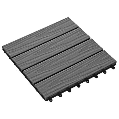 Piastrella per Decking Design 3D 11 pcs Grigio 30 x 30 cm WPC | homemem39