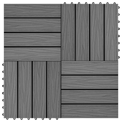 Piastrella per Decking Design 3D 11 pcs Grigio 30 x 30 cm WPC | homemem39