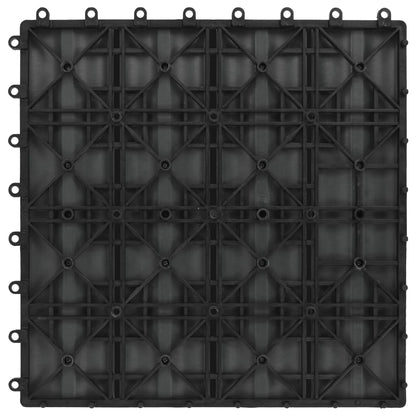 Piastrelle per Decking 11 pz Goffrature WPC 30x30 cm 1 mq Nero - homemem39