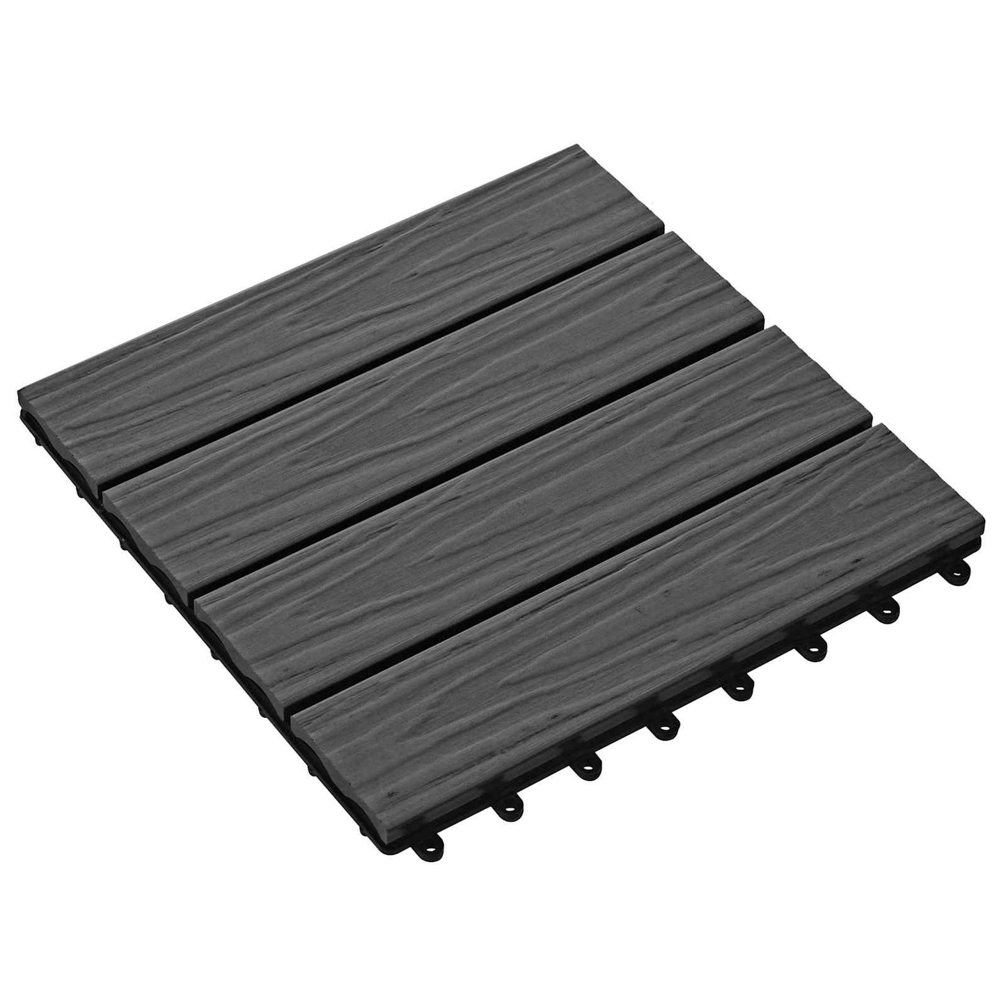 Piastrella per Decking Design 3D 11 pcs Nero 30 x 30 cm WPC