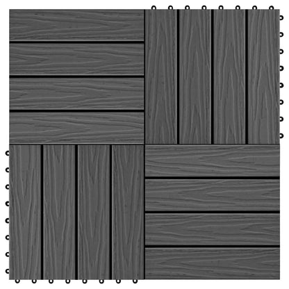 Piastrella per Decking Design 3D 11 pcs Nero 30 x 30 cm WPC